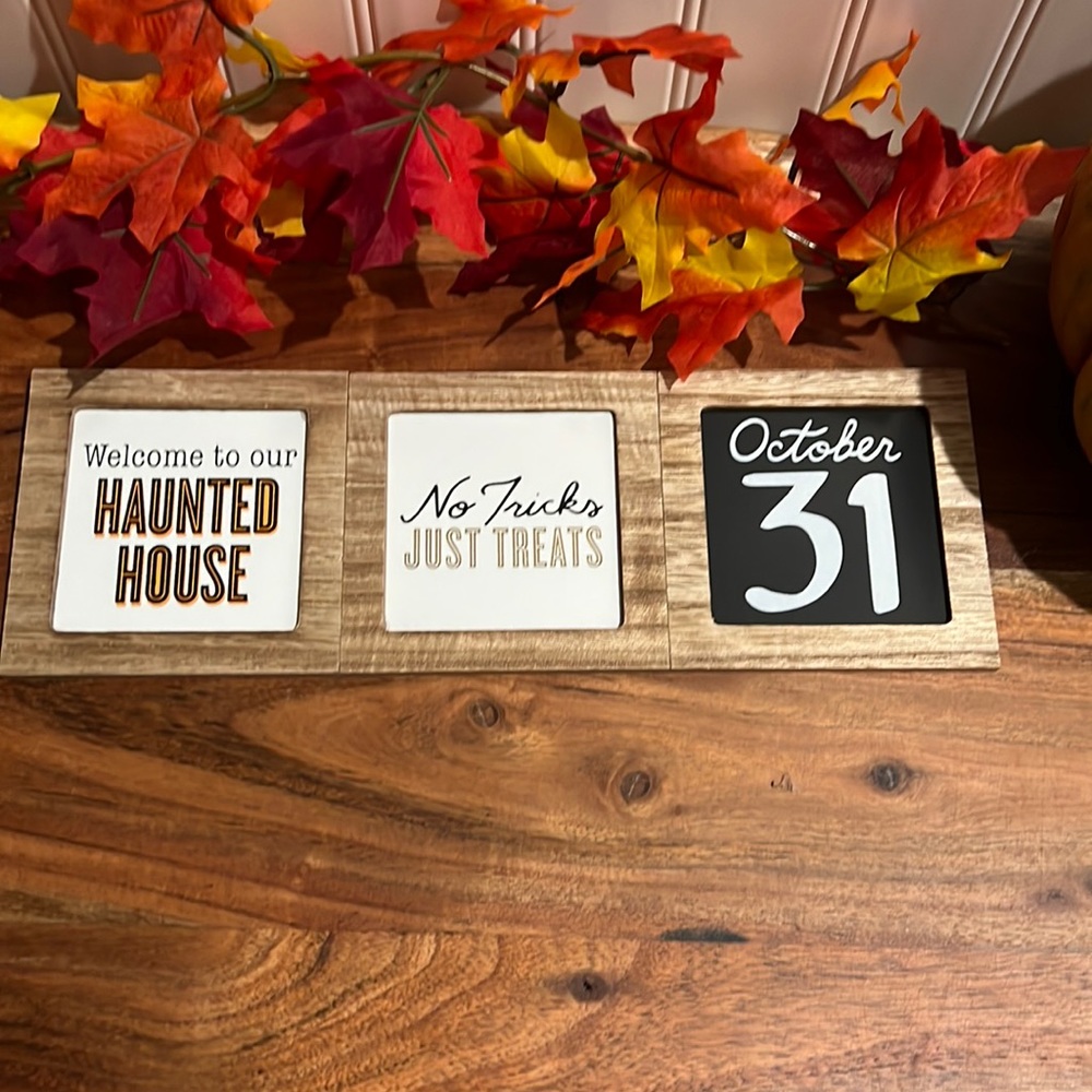 🔥Clearance- Target Mini Wood Halloween Signs 3 Pc Set